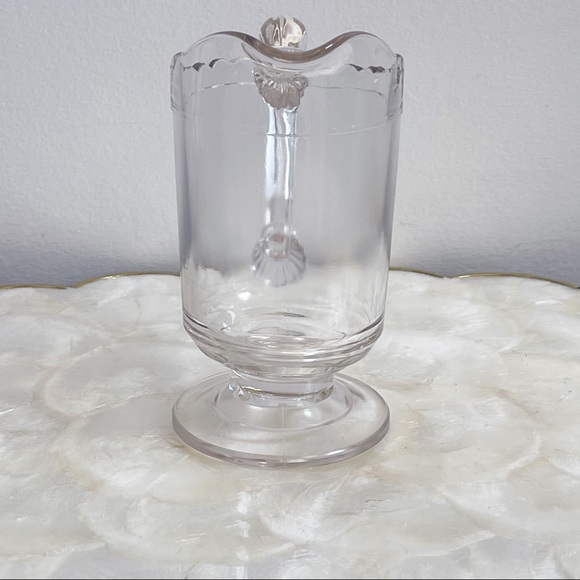 Vintage Scalloped Edge Clear Glass Mini Pitcher - Picture 12 of 16